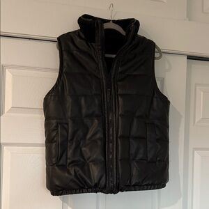Reversible Leather/Sherpa Vest